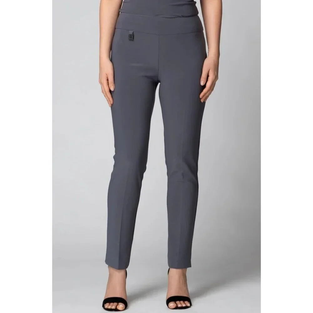 Joseph Ribkoff Womens Slim-Fit High Waist Charcoal Gray Pull-On Pants Size 6